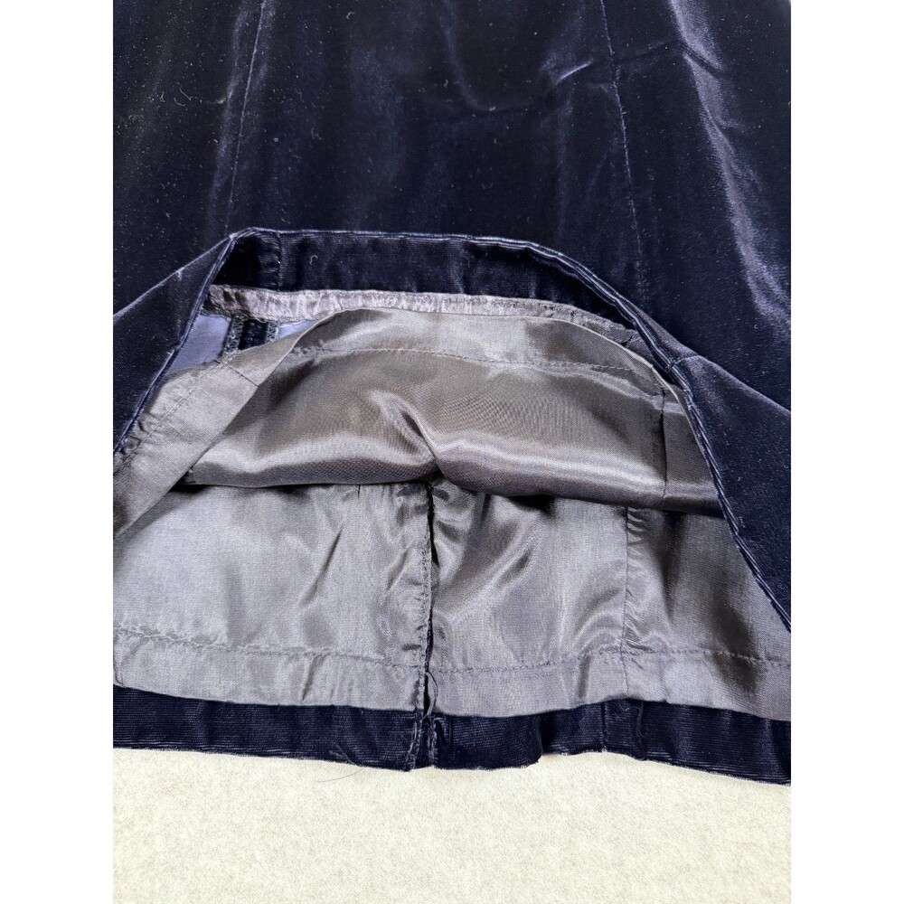 Vtg Velvet Lace Dress Sz 8 Navy 90s Witchy Whimsigoth Apart Impressions‎ SKU146 - Picture 7 of 9